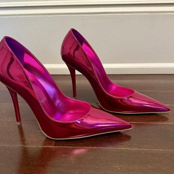 Christian Louboutin Shoes - christian louboutin miss z mirror pink leather pumps 100mm